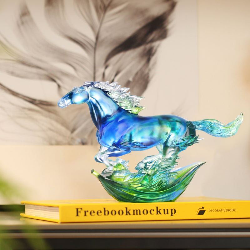 LIULI Crystal Art, Horse, Advance without Fear