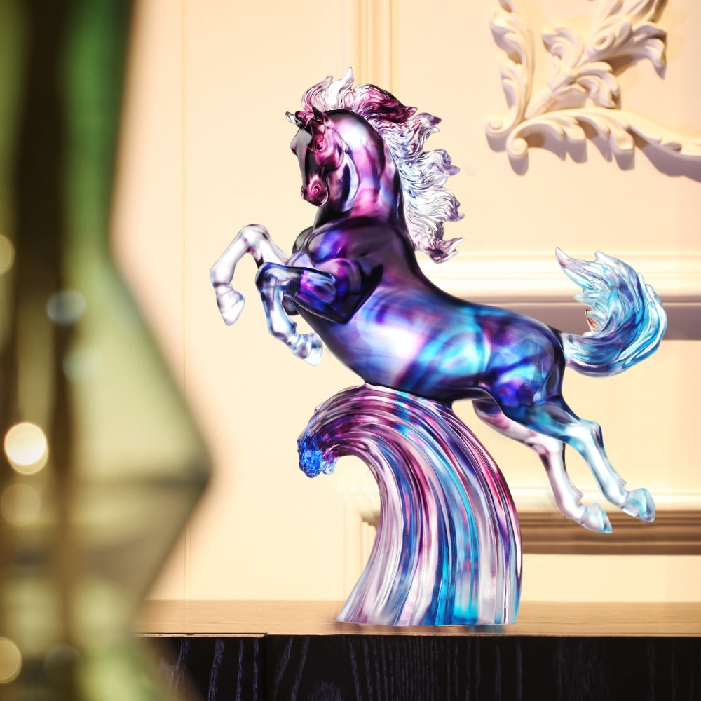LIULI Crystal Art, Horse, Lofty Peaks, Far-Sighted Vision