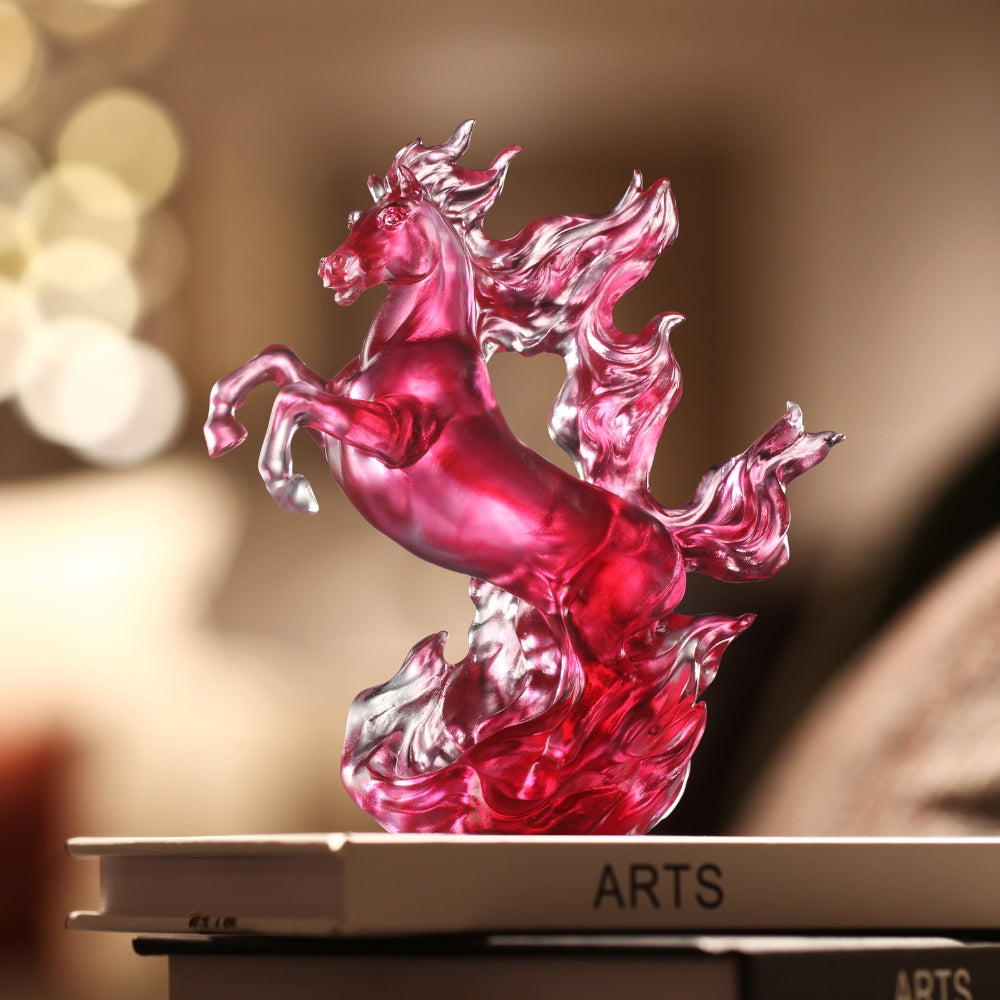 LIULI Crystal Art, Horse, Triumphant Ascent
