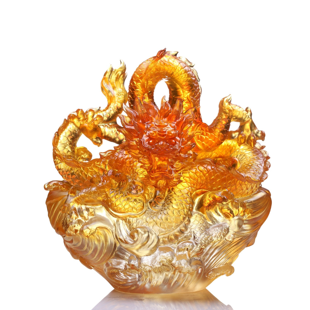 LIULI Crystal Art Mythical Dragon, True Believer, True Believer, Auspicious Joy