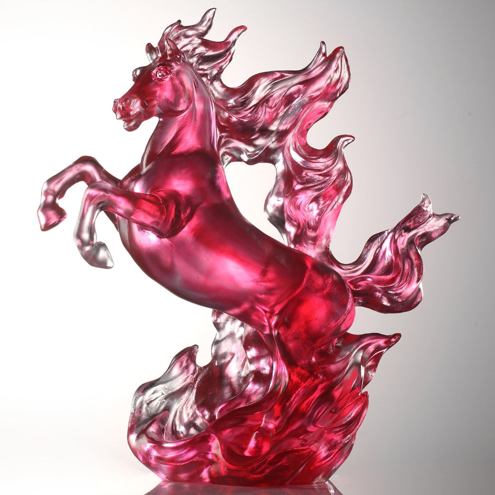 LIULI Crystal Art, Horse, Triumphant Ascent