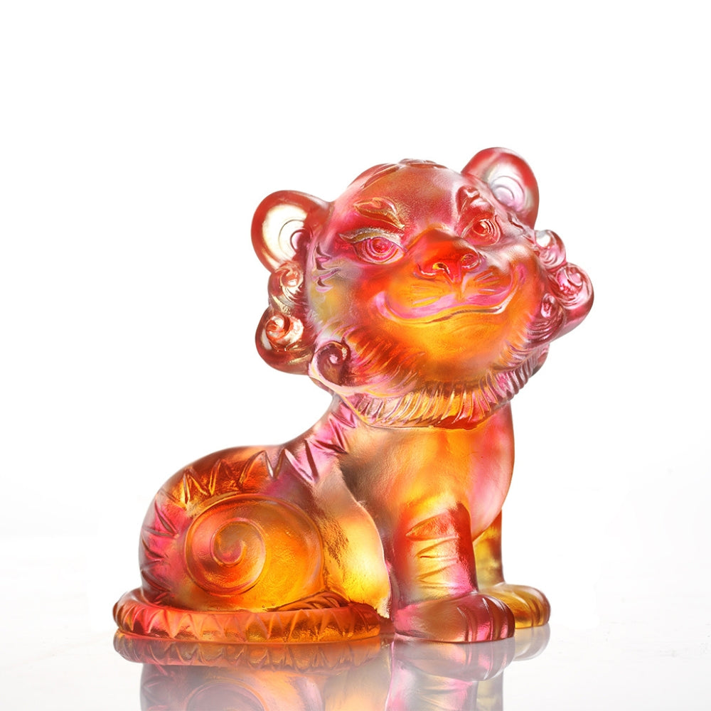 LIULI Crystal Zodiac, Animal, Year of the Tiger, Ruyi’s Twelve Blessings-First Light Champion