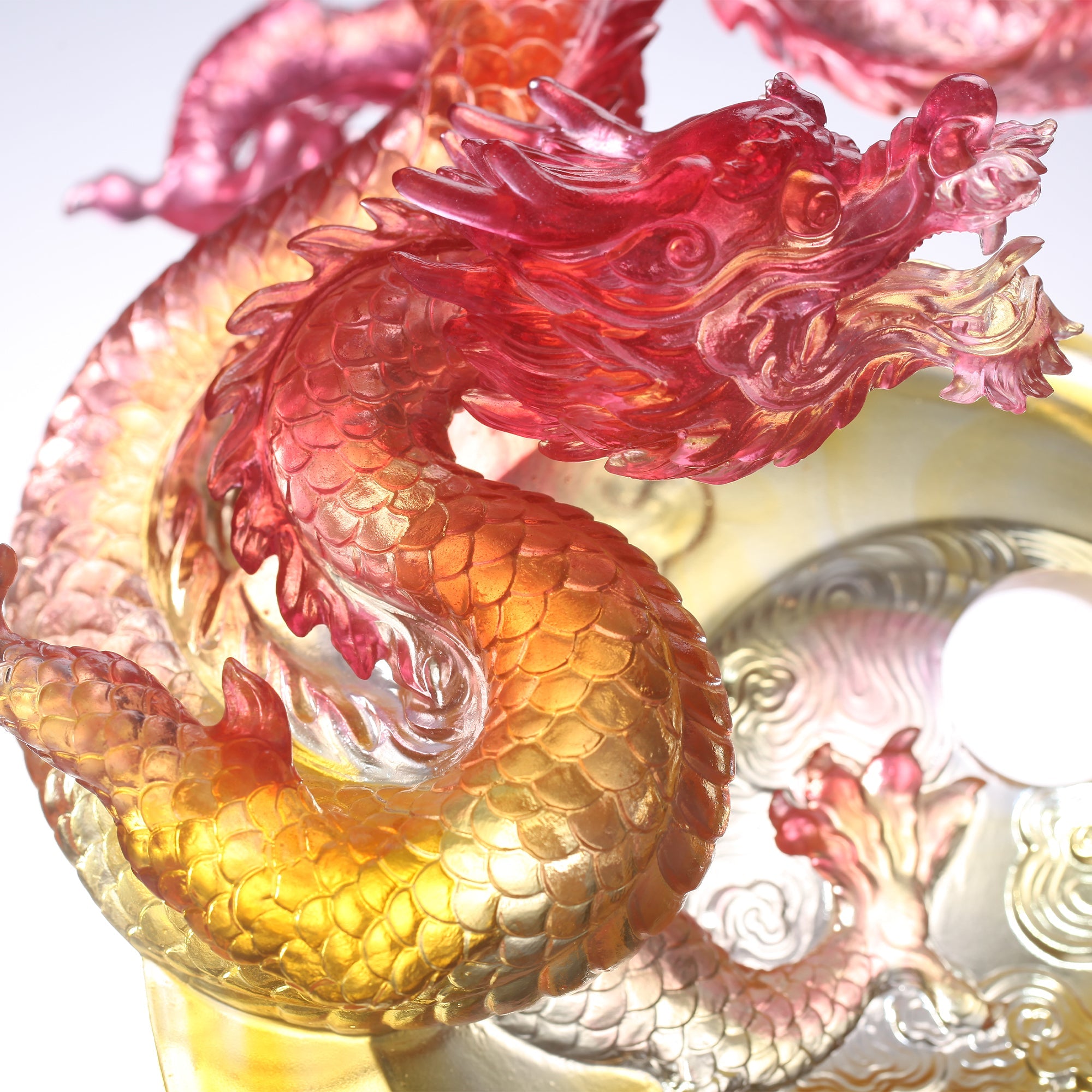 LIULI 琉璃工房 Glass Work　台湾　ガラス工芸品　龍　ドラゴン LIULI Crystal Art Mythical Dragon, True Believer, Ambition to Soar