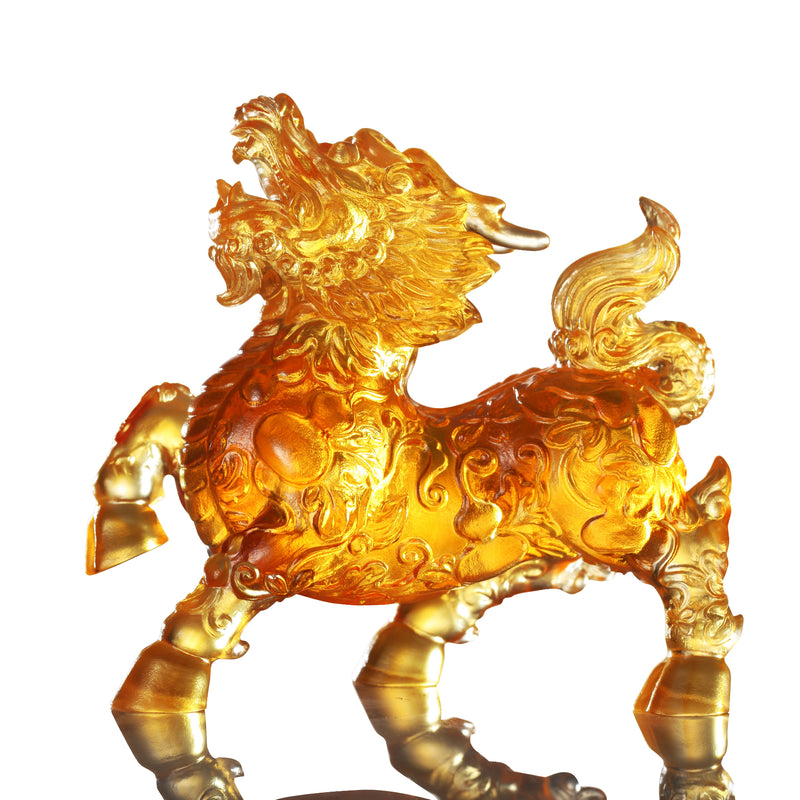 LIULI Crystal Mythical Creature, Qilin, Benevolent Fortune
