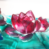 LIULI Crystal vase, Flower, Lotus, Mandarin ducks, Overflow of Beauty