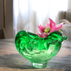 LIULI Crystal vase, Flower & Shrimp, Lotus Pond Leisure