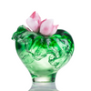 LIULI Crystal vase, Flower & Shrimp, Lotus Pond Leisure