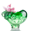 LIULI Crystal vase, Flower & Shrimp, Lotus Pond Leisure