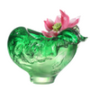 LIULI Crystal vase, Flower & Shrimp, Lotus Pond Leisure