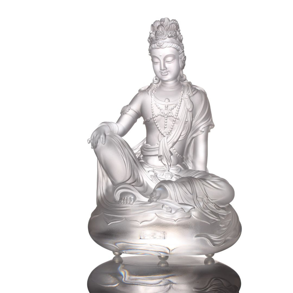 Crystal Buddha, Guanyin, Light Exists Because of Love-Heart of Guanyin