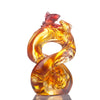 LIULI Crystal Carp Fish Sculpture, Gold Fish, In Unity