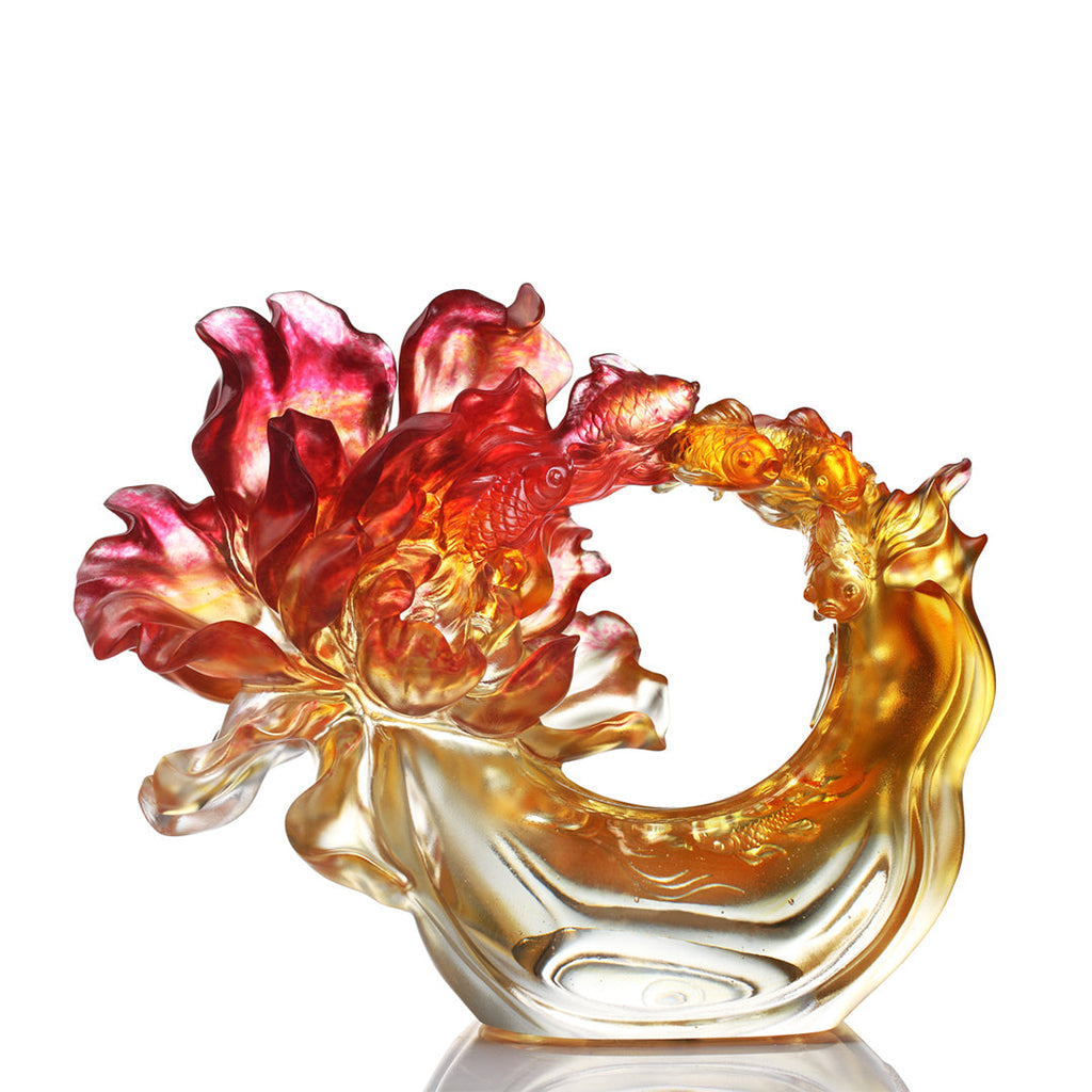 LIULI Crystal Flower, Peony, Joyously, Swimmingly