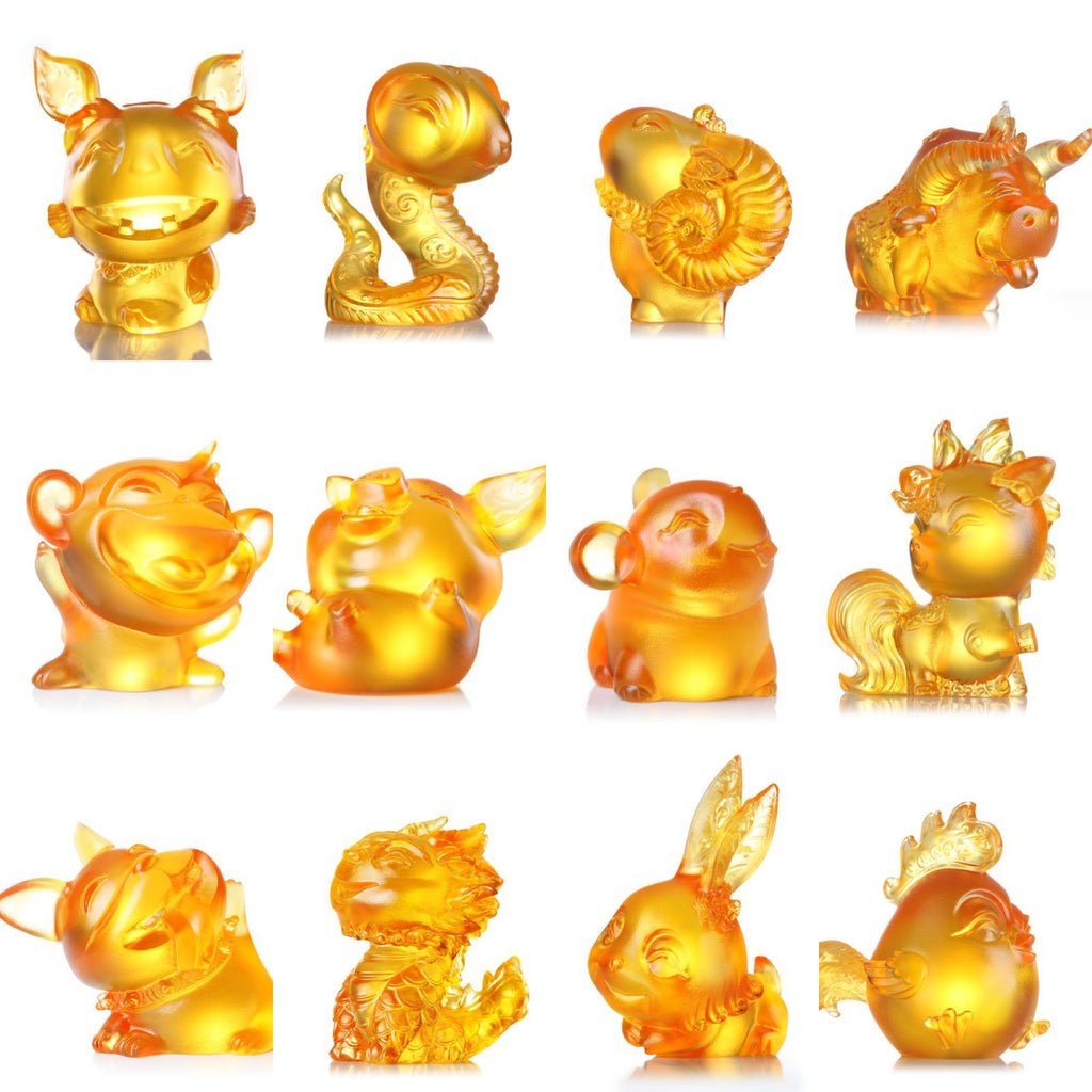 LIULI, Chinese Zodiac, Set of Twelve, Twelve Jubilant Guardians