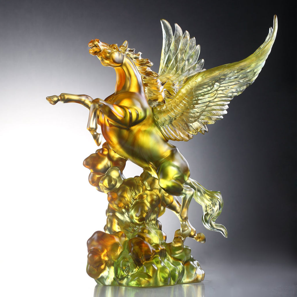 LIULI Crystal Glass Horse Sculpture, Accomplished