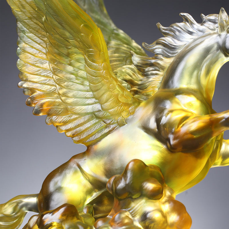 LIULI Crystal Glass Horse Sculpture, Accomplished