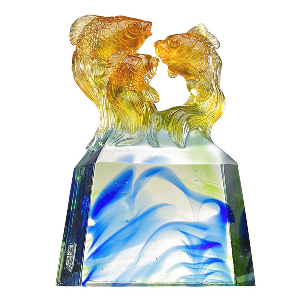 -- DELETE -- Fish Figurine (Opportunity) - "Vitality Created Together" - LIULI Crystal Art