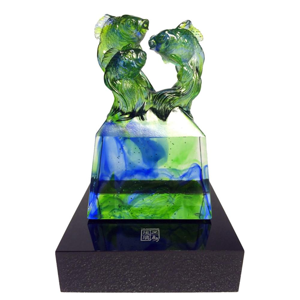 -- DELETE -- Fish Figurine (Opportunity) - "Vitality Created Together" - LIULI Crystal Art