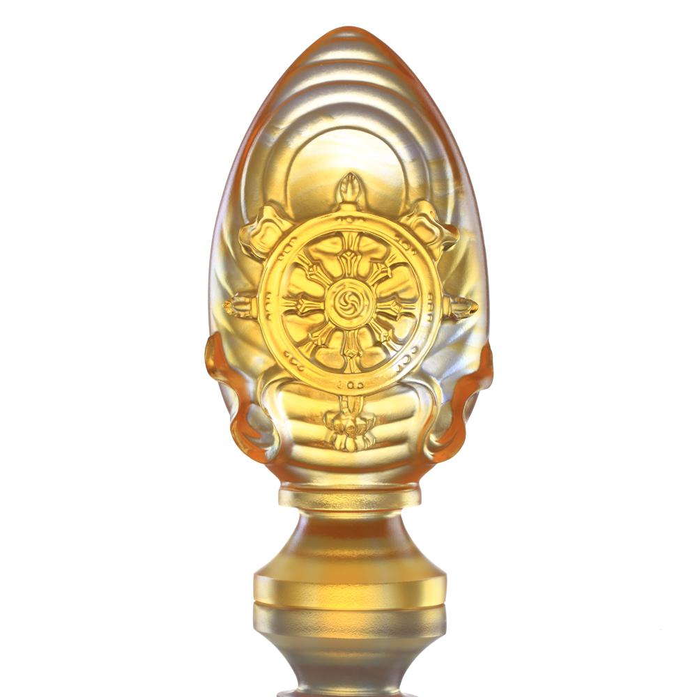 Crystal Feng Shui, Eight Auspicious Offerings, Dharma Wheel-Auspicious Fulfillment - LIULI Crystal Art