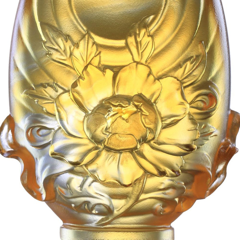 Crystal Feng Shui, Eight Auspicious Offerings, Lotus Flower-Auspicious Joyous Heart - LIULI Crystal Art
