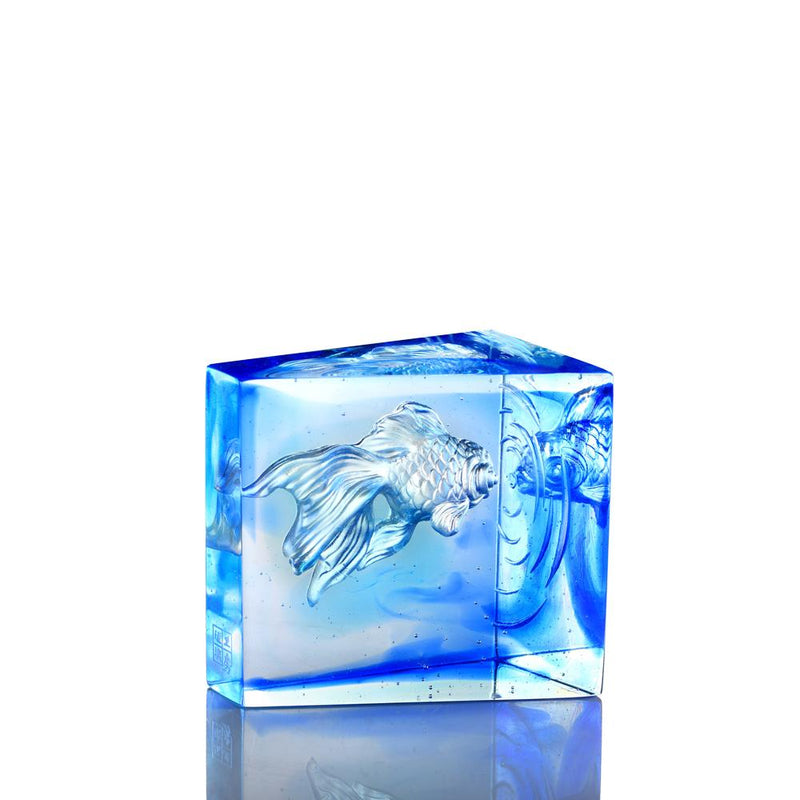 Crystal Fish, Goldfish, Swim Toward Freedom - LIULI Crystal Art