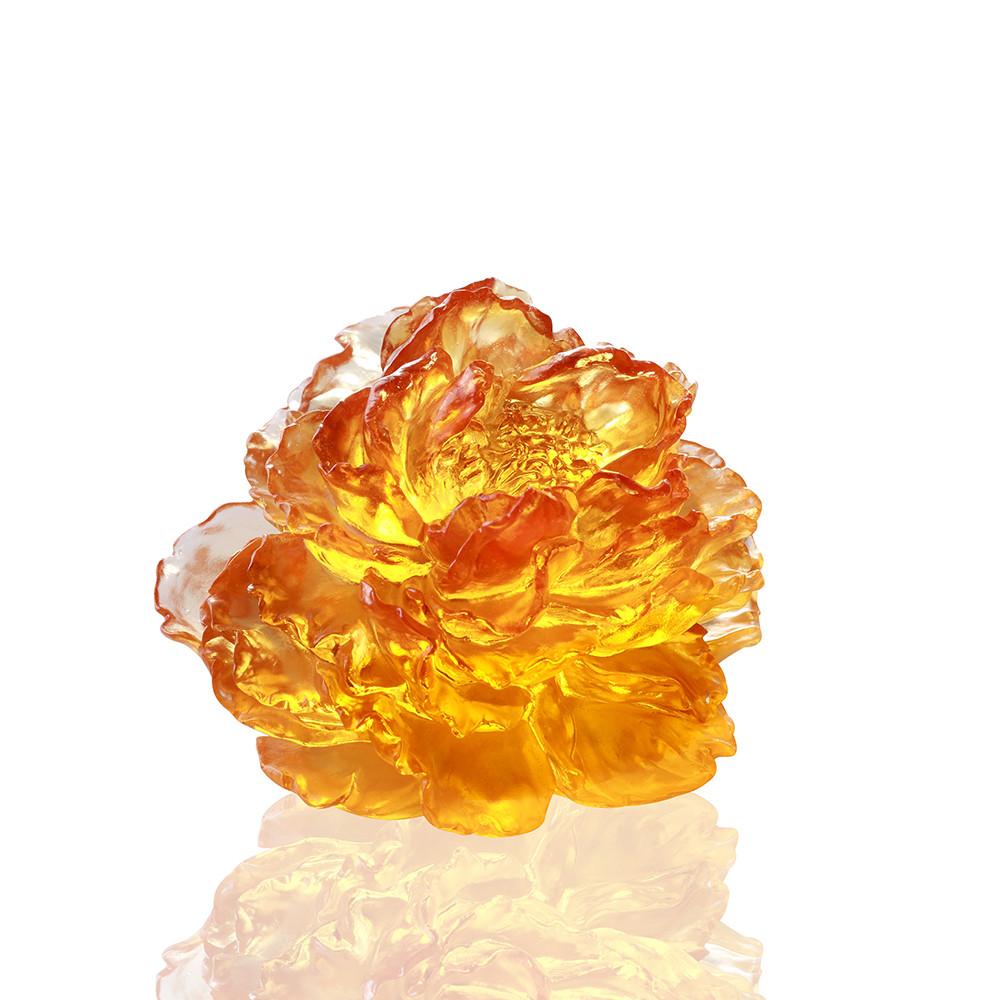 Crystal Flower, Peony, Prosperous Heart, Prosperous World - LIULI Crystal Art