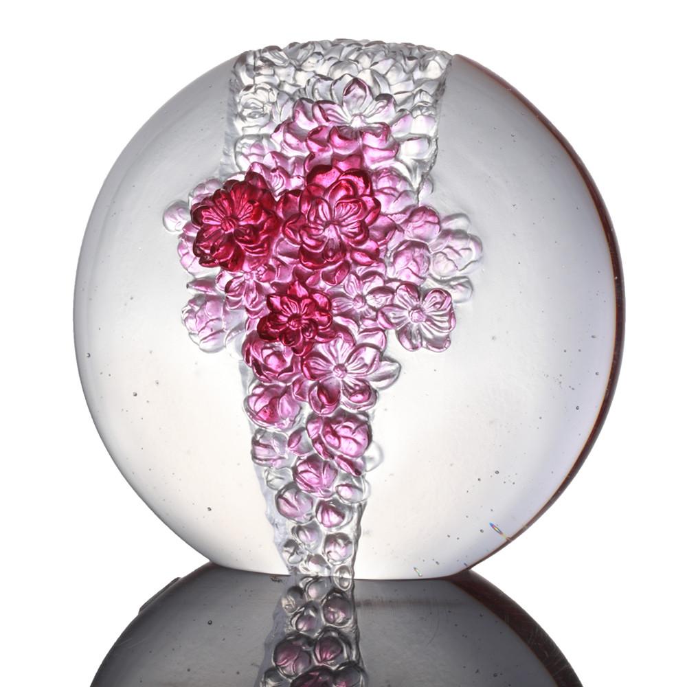 Crystal Flower, Peach Blossoms, Awakening of Heaven and Earth - LIULI Crystal Art