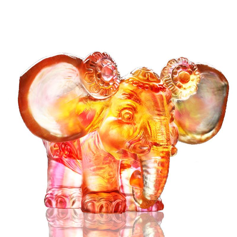 Crystal Animal, Elephant, Fragrance of Pleasant Words for My Ears - LIULI Crystal Art