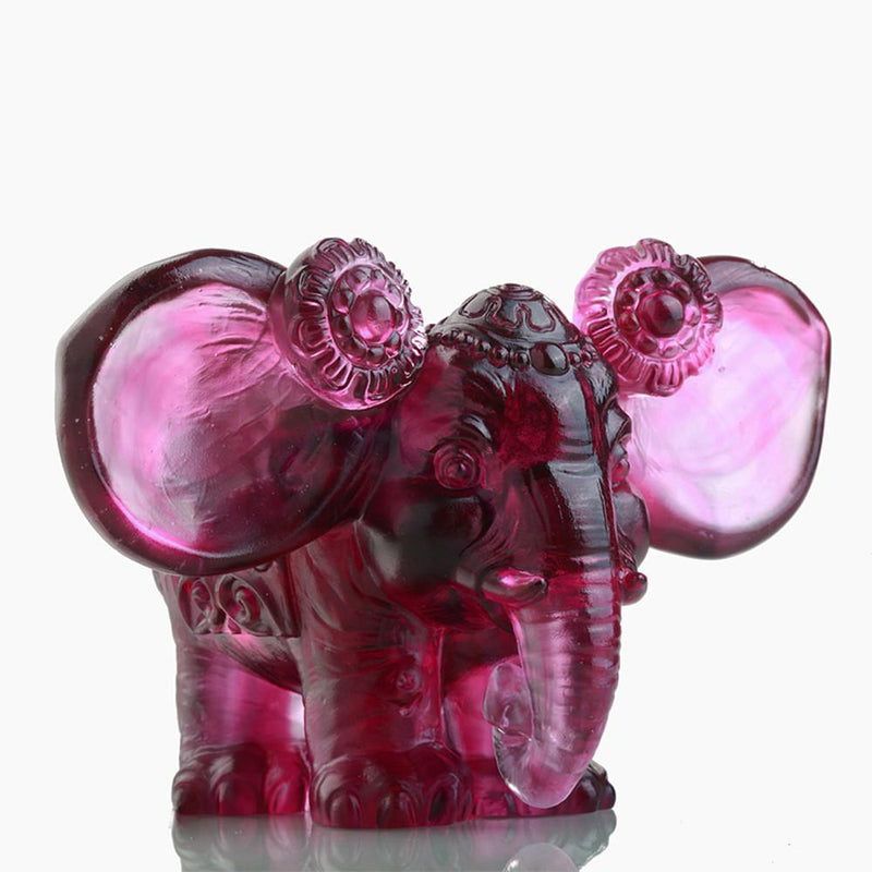 Crystal Animal, Elephant, Fragrance of Pleasant Words for My Ears - LIULI Crystal Art