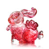 - Bunny Rabbit Figurine (Wealth) - "Running Rabbit, Fortune with Each Step" - LIULI Crystal Art