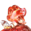 - Crystal Snake Figurine (Zodiac, Playful) - "A Flowery World of Happiness" - LIULI Crystal Art