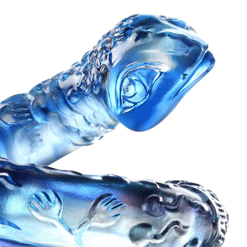 -- DELETE -- In Protective Coil (Protection) - Crystal Snake Figurine - LIULI Crystal Art