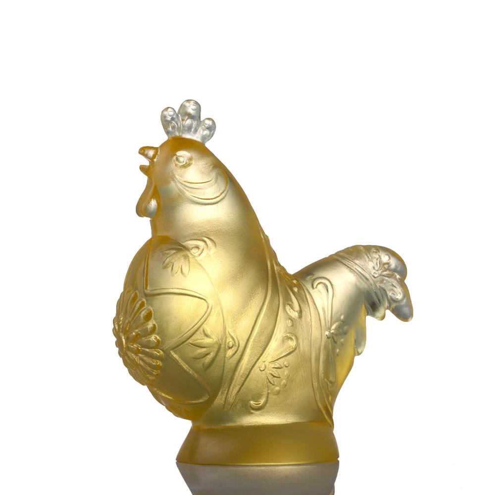 -- DELETE -- Your Propitious Highness (Good Fortune) - Rooster Figurine - LIULI Crystal Art