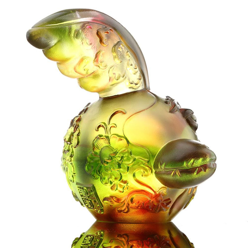 Crystal Zodiac, Animal, Year of the Rooster, The First Call - LIULI Crystal Art