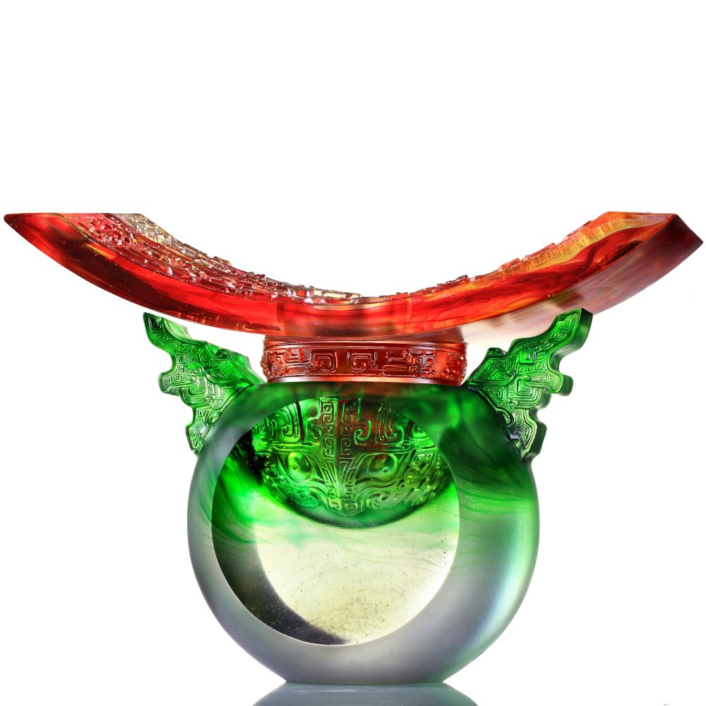 Crystal Vessel, Chinese Ding, Bluntness with Respect-Ding of Mutual Respect - LIULI Crystal Art