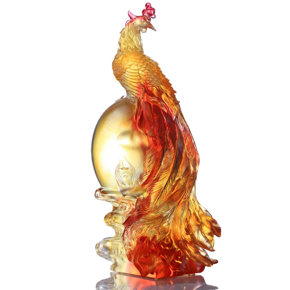 Crystal Mythical Creature, Phoenix, Splendor of the Phoenix - LIULI Crystal Art