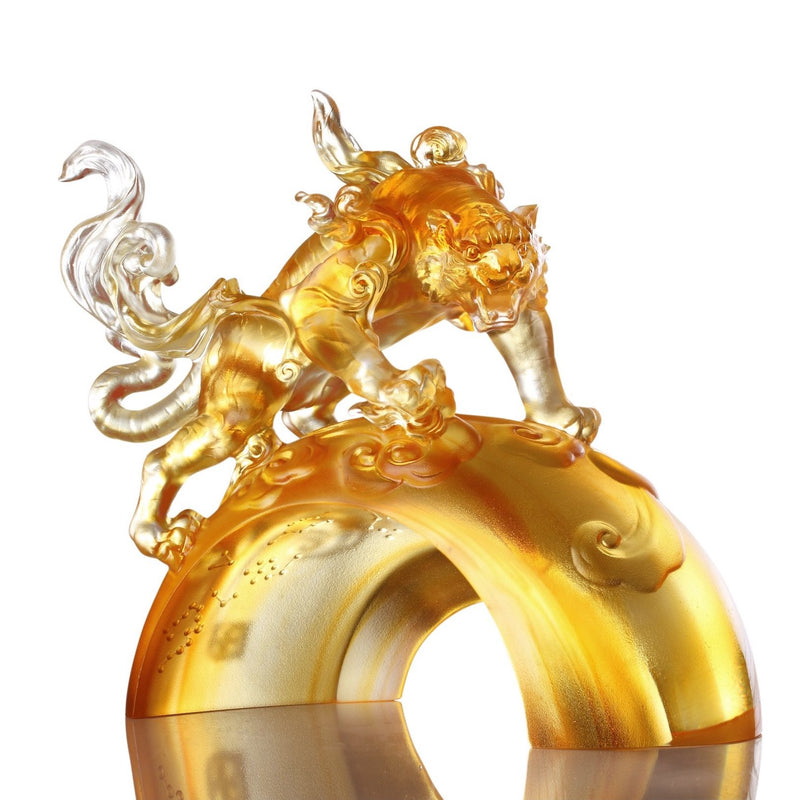 LIULI Crystal Art, Mythical Creature, Divine Tiger - Might
