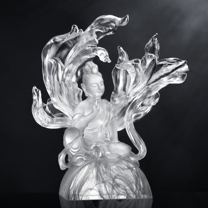-- DELETE -- Crystal Buddha, Guanyin, Only Love, Only Concern-Quiet Contemplation - LIULI Crystal Art