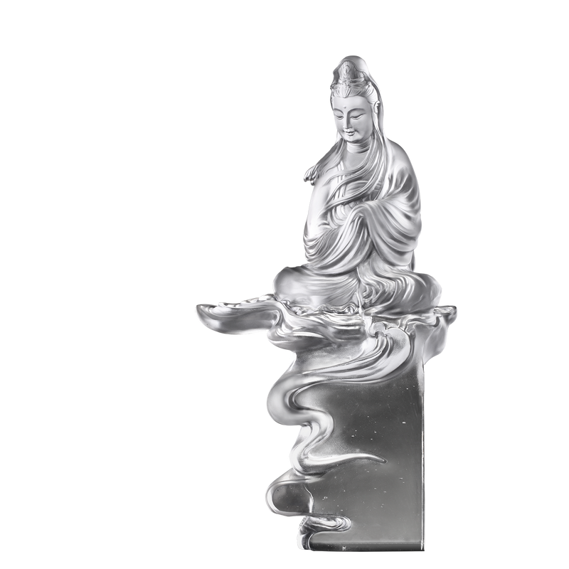-- DELETE -- Crystal Buddha, Guanyin, Mortal Smile-A Free and Idle Heart - LIULI Crystal Art