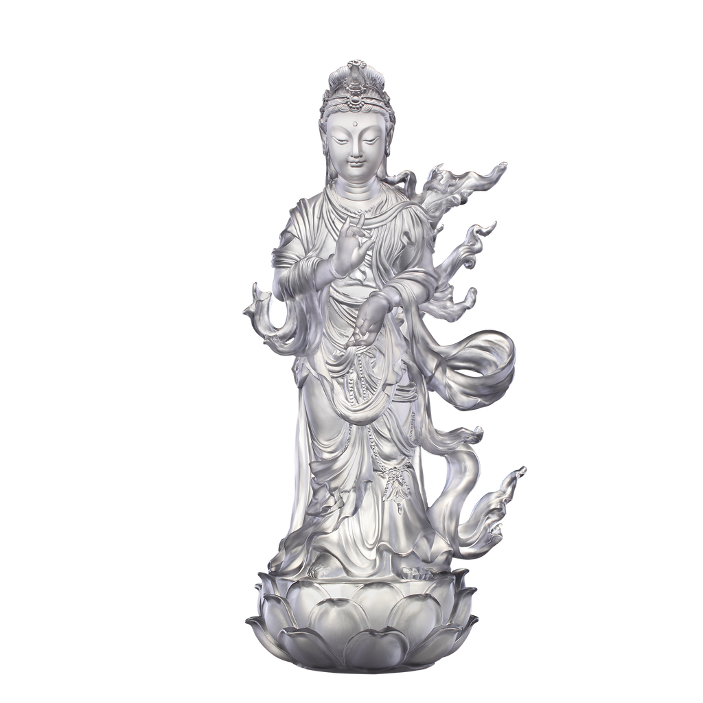-- DELETE -- Crystal Buddha, Guanyin, Mortal Smile-Great Wisdom Removes Fear - LIULI Crystal Art