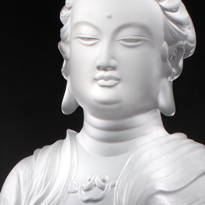 Crystal Buddha, Guanyin, Light Exists Because of Love-Joyous World - LIULI Crystal Art