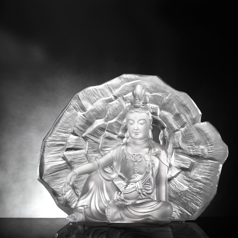 Crystal Buddha, Guanyin, Light Exists Because of Love-Wondrous Illumination - LIULI Crystal Art