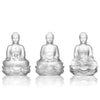 Crystal Buddha, Amitabha, Shakyamuni, Medicine, Present Mindfulness (Set of 3) - LIULI Crystal Art