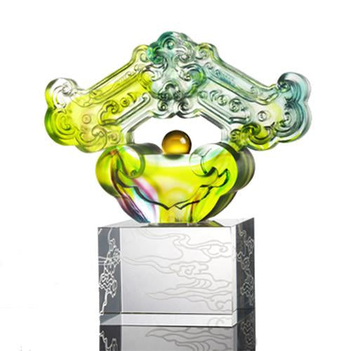 -- DELETE -- Crystal Ruyi, Feng Shui, Embrace the World-Benevolent Ruyi - LIULI Crystal Art