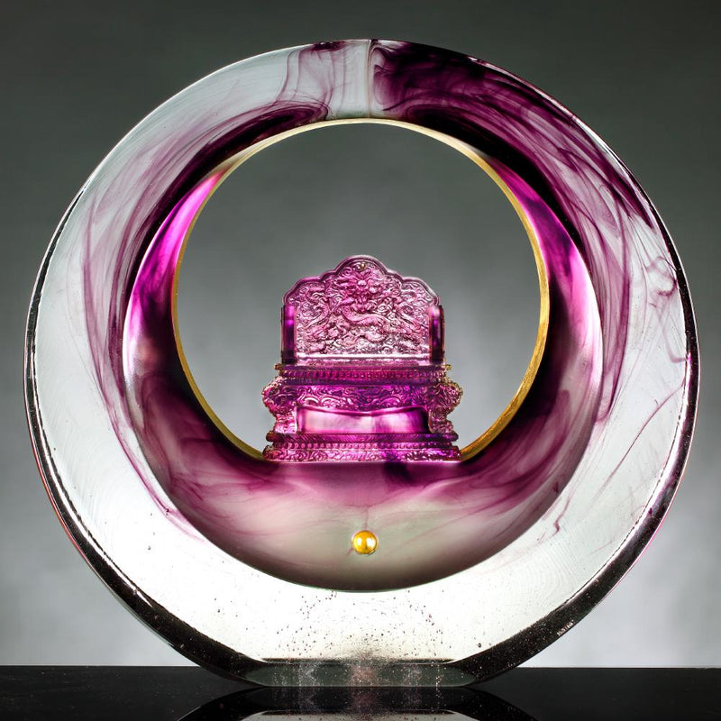 Embodying Heaven & Earth (Seat of Authority) - Dragon Throne Figurine - LIULI Crystal Art