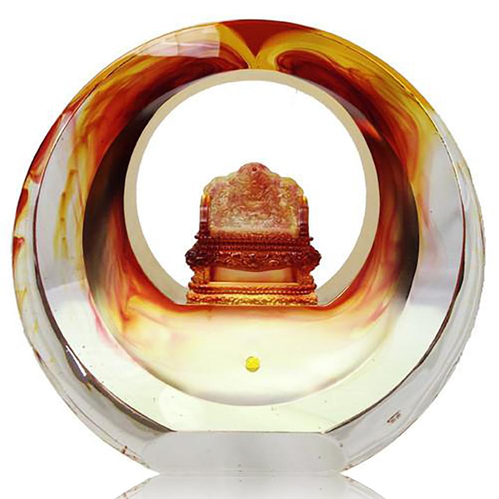Embodying Heaven & Earth (Seat of Authority) - Dragon Throne Figurine - LIULI Crystal Art