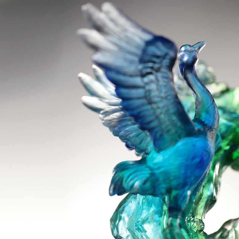 Crystal Bird, Crane, Infinite Eternity - LIULI Crystal Art