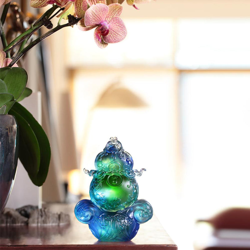 Crystal Gourd or Hulu, Feng Shui, Happiness Lies Ahead - LIULI Crystal Art