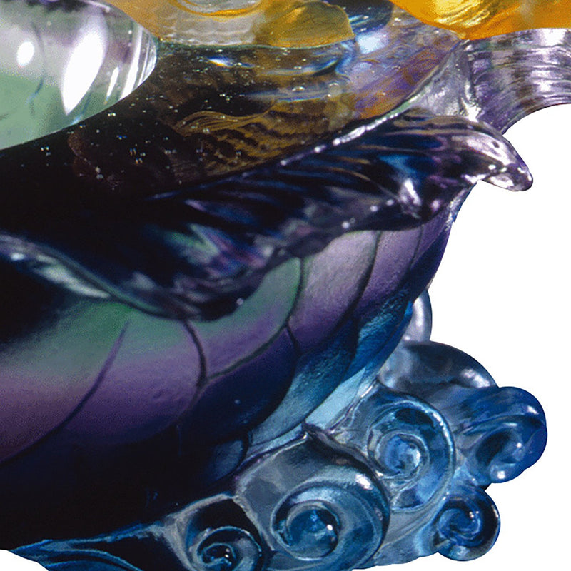 Crystal Decorative Bowl, Fish, Flow of Luck - LIULI Crystal Art