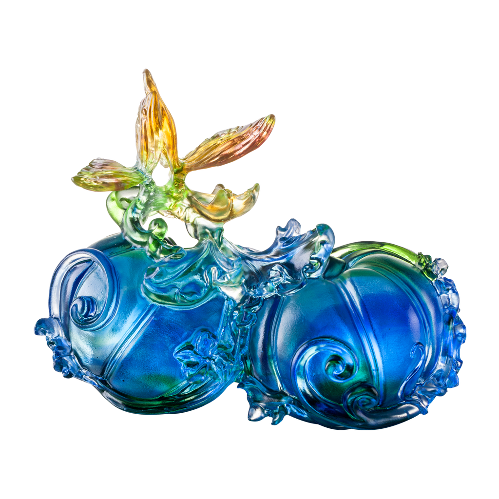 -- DELETE -- Crystal Butterfly, Paperweight, Fruits of Prosperity - LIULI Crystal Art