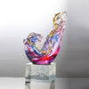 -- DELETE -- Together We Will Reach the Crest (Courage of Love) - Fish Figurine (with Acrylic base) - LIULI Crystal Art